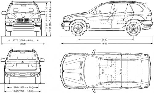 Szkic techniczny BMW X5 E53