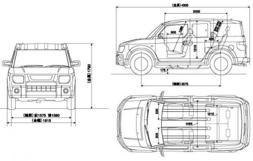 Szkic techniczny Honda Element
