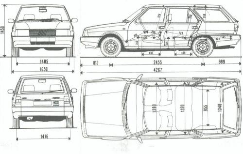 Szkic techniczny Fiat Regata Weekend