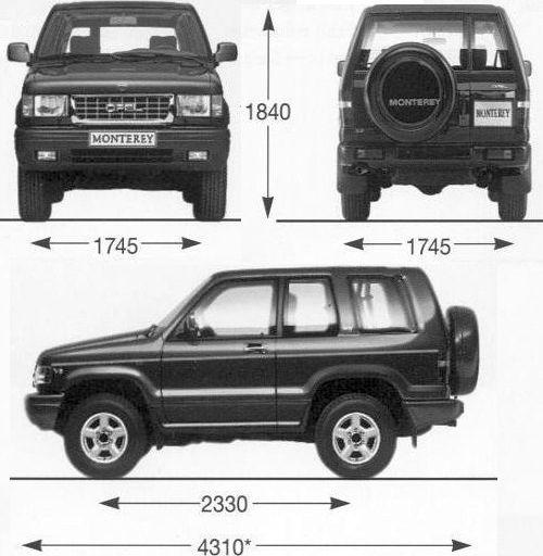 Szkic techniczny Opel Monterey I Terenowy