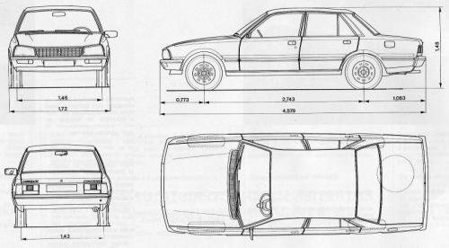 Szkic techniczny Peugeot 505 Sedan