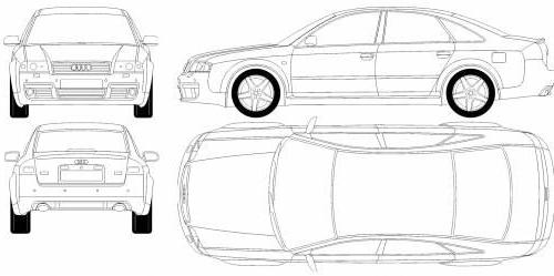 Szkic techniczny Audi A6 C5 RS6 Sedan