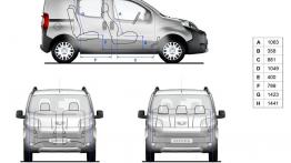 Peugeot Bipper Tepee - szkic auta - wymiary