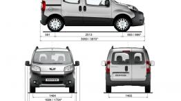 Peugeot Bipper Tepee - szkic auta - wymiary