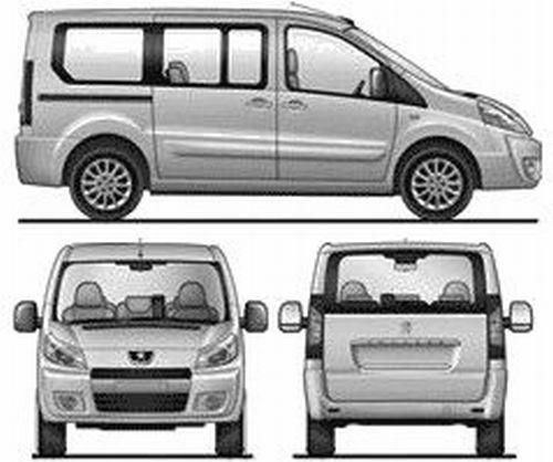 Szkic techniczny Peugeot Expert II Tepee