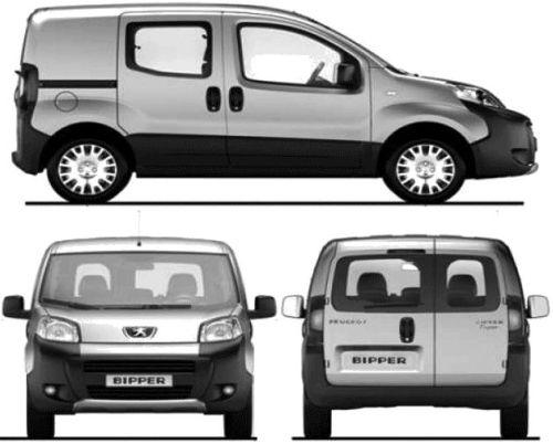 Szkic techniczny Peugeot Bipper Tepee