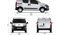 Peugeot Bipper - szkic auta - wymiary