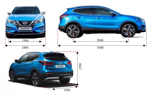 Szkic techniczny Nissan Qashqai II Crossover Facelifting