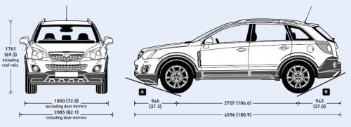 Szkic techniczny Opel Antara SUV Facelifting