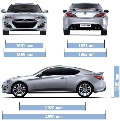 Szkic techniczny Hyundai Genesis Coupe Coupe Facelifting