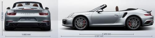 Szkic techniczny Porsche 911 991 Turbo/Turbo S Cabrio Facelifting