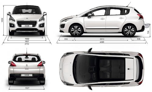 Szkic techniczny Peugeot 3008 I Crossover Facelifting