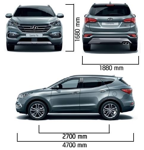 Szkic techniczny Hyundai Santa Fe III SUV Facelifting