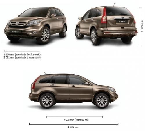 Szkic techniczny Honda CR-V III SUV Facelifting