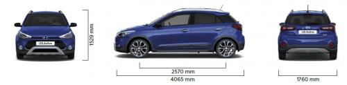 Szkic techniczny Hyundai i20 II Active Facelifting