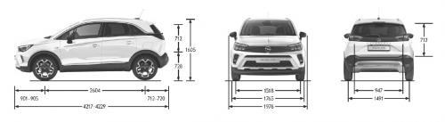Szkic techniczny Opel Crossland/Crossland X Crossover Facelifting