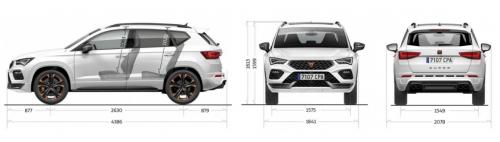 Szkic techniczny Cupra Ateca Crossover Facelifting