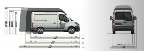 Szkic techniczny Renault Master IV Furgon FWD