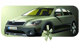 Skoda Octavia II Scout Facelifting - szkic auta