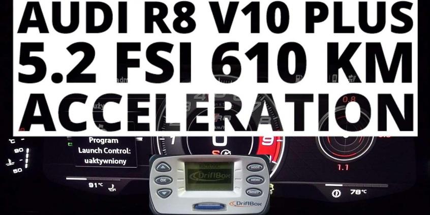 Audi R8 Coupe 5.2 FSI V10 plus 610 KM (AT) - przyspieszenie 0-100 km/h 
