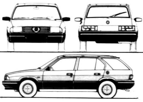 Szkic techniczny Alfa Romeo 33 I Kombi