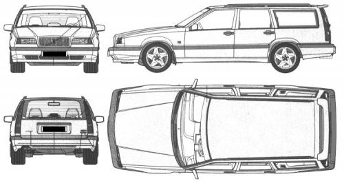 Szkic techniczny Volvo 850 Kombi