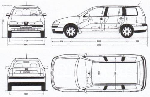 Szkic techniczny Seat Cordoba II Kombi