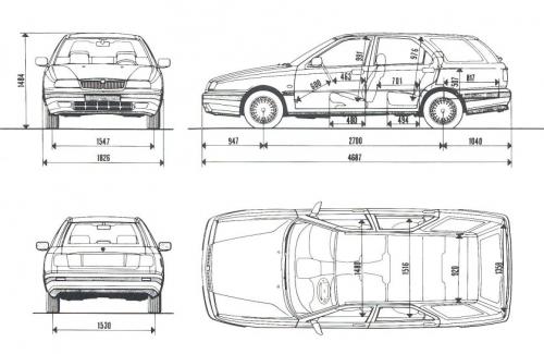 Szkic techniczny Lancia Kappa Kombi