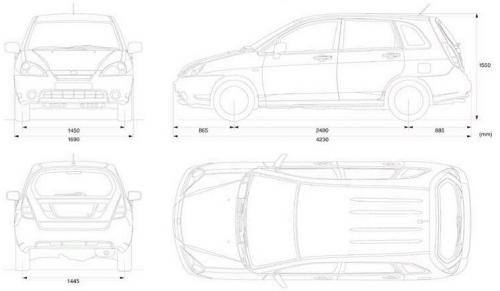 Szkic techniczny Suzuki Liana Kombi