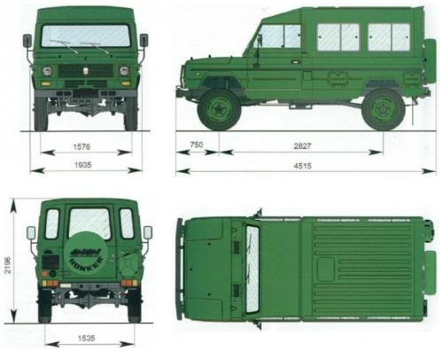 Szkic techniczny Daewoo Honker