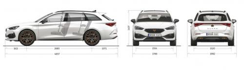 Szkic techniczny Cupra Leon II Sportstourer PHEV