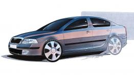 Skoda Octavia II - szkic auta
