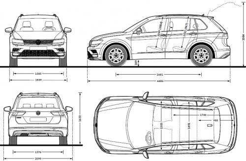 Szkic techniczny Volkswagen Tiguan II SUV