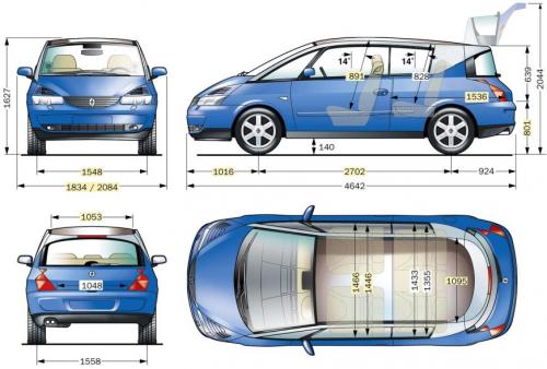 Szkic techniczny Renault Avantime