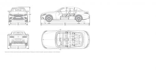 Szkic techniczny Mercedes Klasa C W205 Kabriolet Facelifting