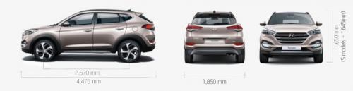 Szkic techniczny Hyundai Tucson III SUV Facelifting