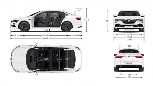 Szkic techniczny Renault Talisman Sedan Facelifting