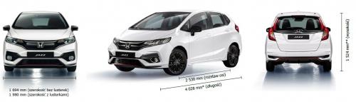 Szkic techniczny Honda Jazz IV Mikrovan Facelifting
