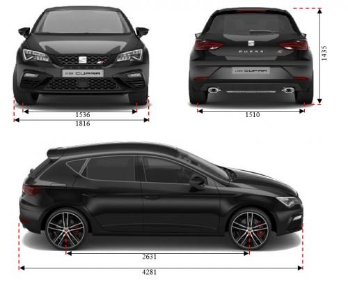 Szkic techniczny Seat Leon III CUPRA 5d Facelifting