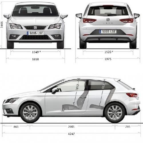 Szkic techniczny Seat Leon III SC Facelifting
