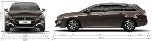 Szkic techniczny Peugeot 508 I SW Facelifting