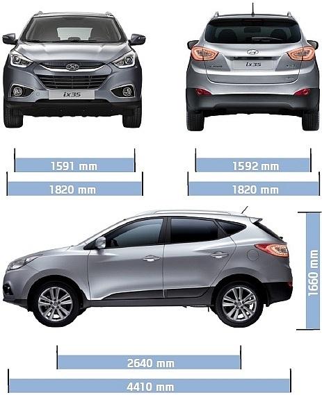 Szkic techniczny Hyundai ix35 SUV Facelifting