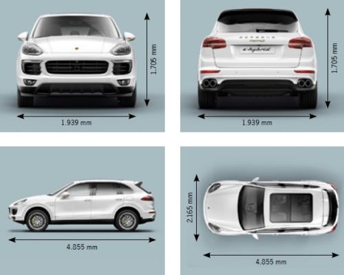 Szkic techniczny Porsche Cayenne II SUV Facelifting