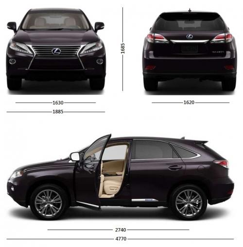 Szkic techniczny Lexus RX III SUV  Facelifting