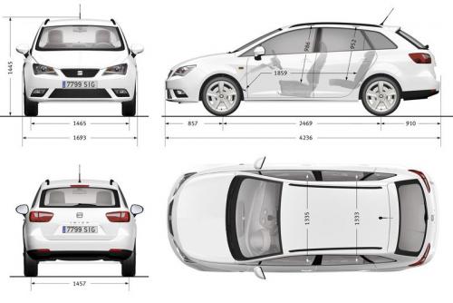 Szkic techniczny Seat Ibiza IV SportTourer Facelifting