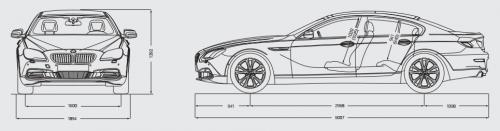 Szkic techniczny BMW Seria 6 F06-F12-F13 Gran Coupe Facelifting