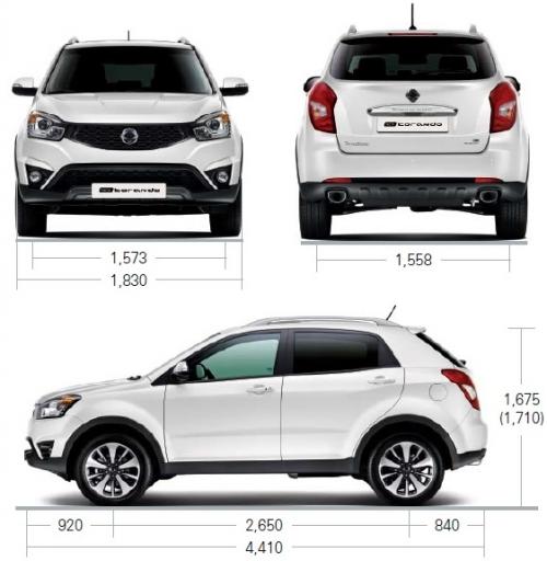 Szkic techniczny Ssangyong Korando III SUV Facelifting