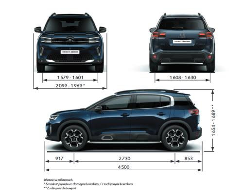 Szkic techniczny Citroen C5 Aircross I SUV Facelifting