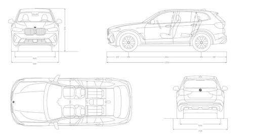 Szkic techniczny BMW X3 G01 M SUV Facelifting