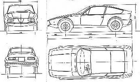 Szkic techniczny Alfa Romeo 1300-Junior